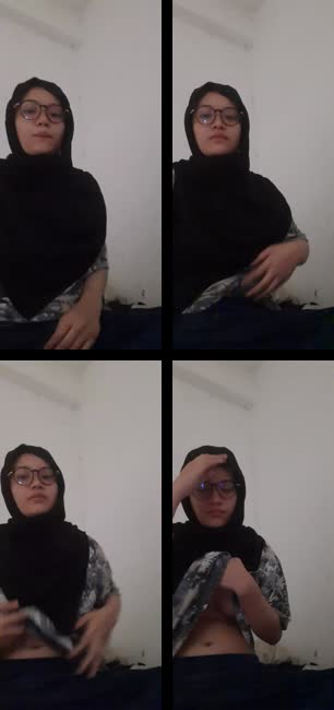 Hijab Hitam Kacamata Meki Mulus colmek di indekos durasi panjang