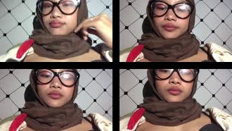 Hijab Kacamata Cute 04 pamer body di kamar sendiri terbaru viral