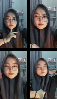 Hijab Imut Kacamata Pamer TT mandi di villa kualitas jernih