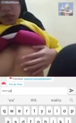 Ometv hijab hitam udah gatel banget main di ruang tamu