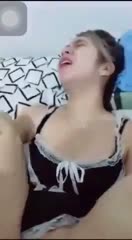 Tante chindo cosplay pelayan desah manja di kantor sambil live