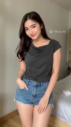 Bokep Indo A young woman dancing casually like a tiktok trend