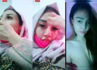 Live Hijabers Cakep Buka-bukaan Pamer Belahan Susu