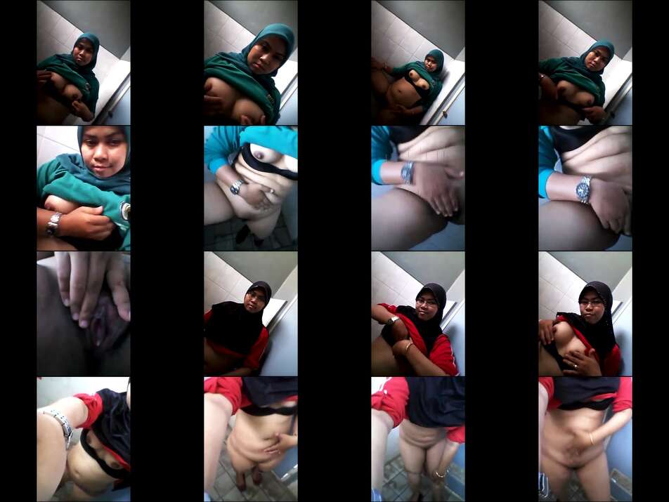 Dosen Jilbab Hijau Pamer Tete Di Toilet