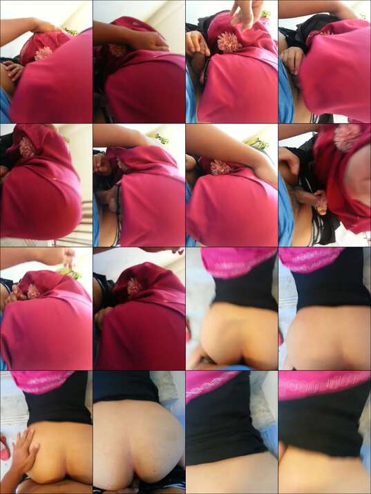 Jilbab Blowjob Doggy di Tangga