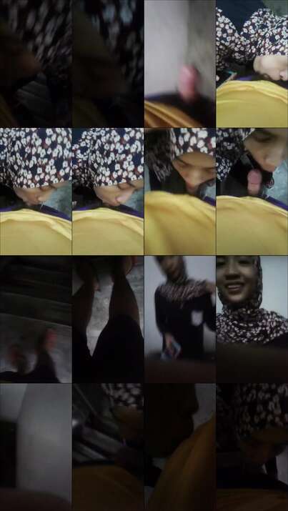 Jilbab Cantik Lagi Ngemot Kontol Pacar Barunya di Tangga