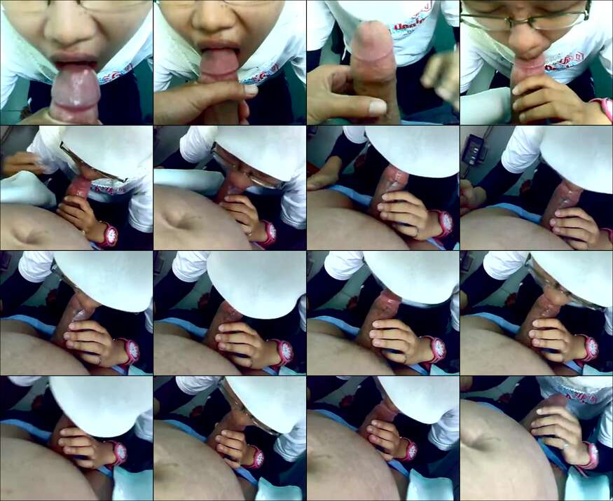 Cewe Jilbab Kacamata Ngulum Kontol Pacar
