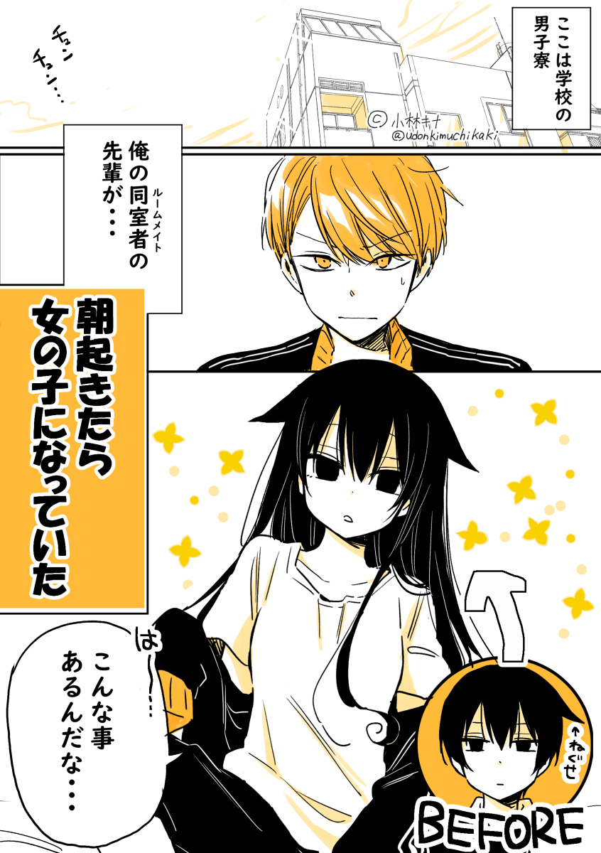 Mendoku Sagari Danshi Koukousei ga Asa Okitara Onnanoko ni Natteita Hanashi