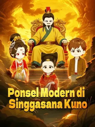 Poster Ponsel Modern di Singgasana Kuno